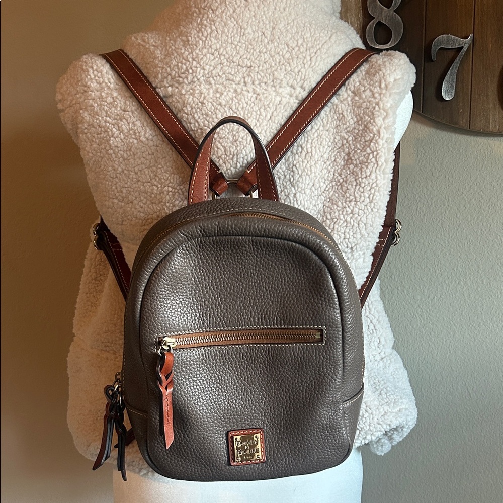 Brown Leather Mini Backpack